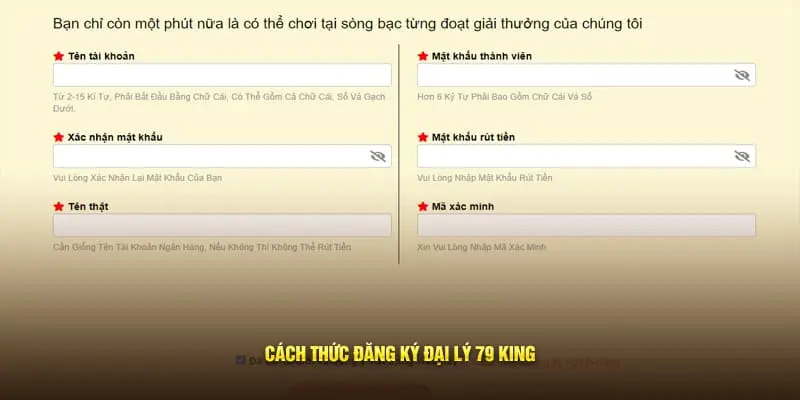 Cách thức đăng ký đại lý 79King